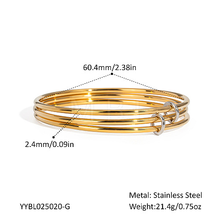 304 Stainless Steel 3-Strand Bangle Sets for Women VJ6341-1-1