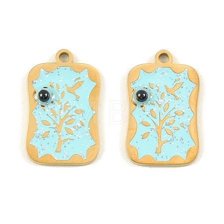 304 Stainless Steel Enamel Pendants STAS-H251-03A-02-1