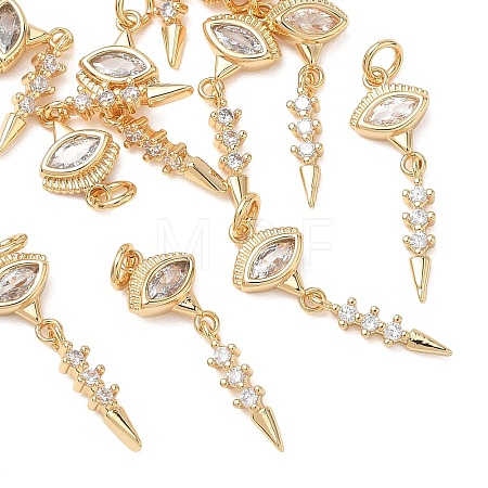 SHEGRACE Brass Clear Cubic Zirconia Pendants XGRQ3K288-540G-1