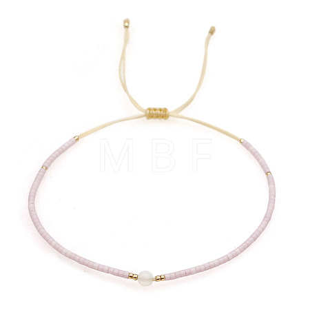 Adjustable Glass Seed Bead Braided Bead Bracelets for Women VT9382-35-1