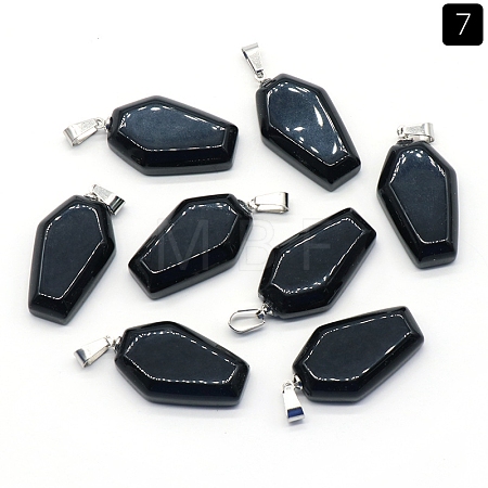 Natural Obsidian Pendants PW-WG38001-07-1