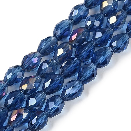Transparent Electroplate Glass Beads Strands EGLA-N013-T6mm-B28-1
