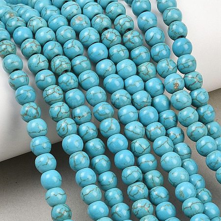 Synthetic Turquoise Beads Strands TURQ-F007-01B-6mm-1