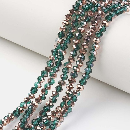 Electroplate Transparent Glass Beads Strands EGLA-A034-T2mm-N17-1