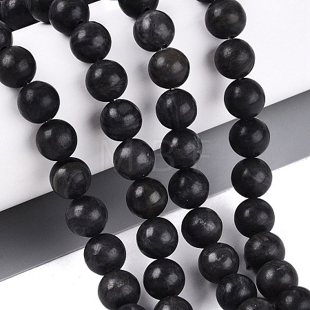 Natural Black Gold Gemstone Beads Strands G-Q601-13A-09-1
