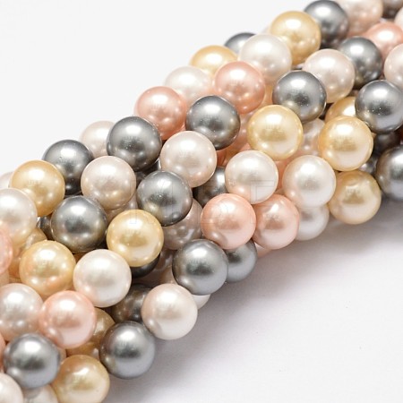 Shell Pearl Bead Strands BSHE-L017-17-1