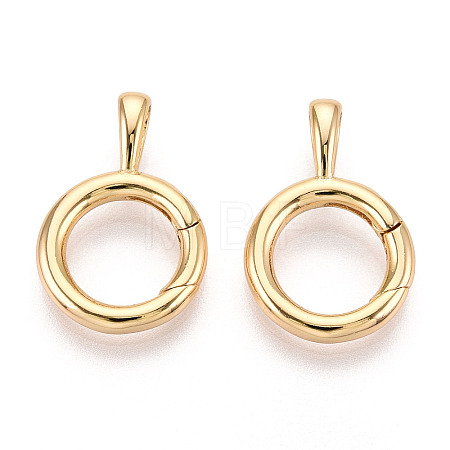 Brass Spring Gate Rings KK-T078-21G-1