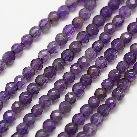 Grade A Natural Amethyst Bead Strands G-A129-3mm-E03-1