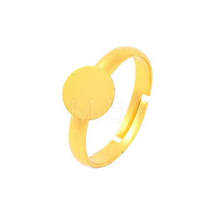 Golden Color Adjustable Brass Ring Components X-EC541-G-1