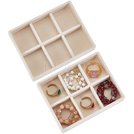 6 Grids Velvet Jewelry Display Trays ODIS-SP0002-24C-01-1