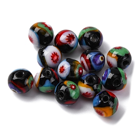 Handmade Millefiori Lampwork Beads LAMP-R003-02A-07-1