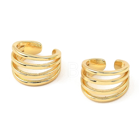 Rack Plating Brass Splite Cuff Earrings EJEW-L261-013G-1