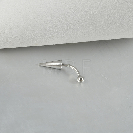 Cone 304 Stainless Steel Eyebrow Curved Barbell Rings with Spikes End WG9938B-07-1
