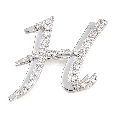 Brass Micro Pave Clear Cubic Zirconia Pendants CU-CBA8481-01P-H-1