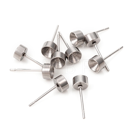 Non-Tarnish 304 Stainless Steel Stud Earring Settings STAS-L244-48C-P-1