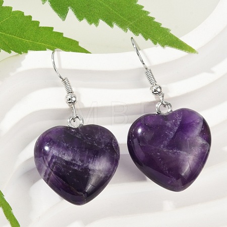 Natural Amethyst Dangle Earrings EJEW-E218-06P-1