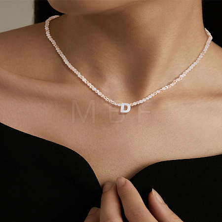 1Pc Glass Rondelle Beaded Necklaces NJEW-LP0007-23D-1