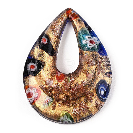 Handmade Gold Sand Lampwork Big Pendants LAMP-S189-14C-1