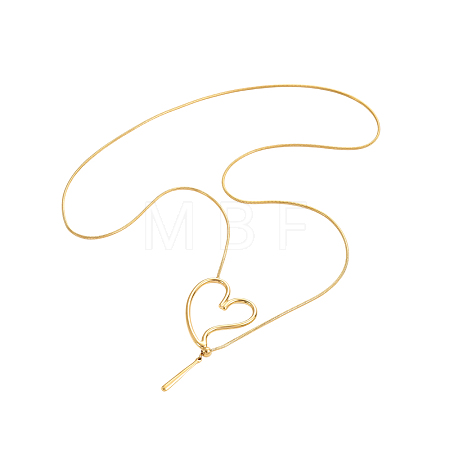 304 Stainless Steel Lariat Necklaces STAS-OY018-30G-1