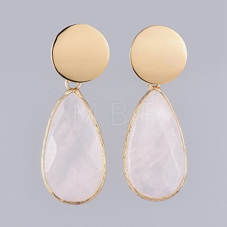 Natural Rose Quartz Dangle Earrings EJEW-JE03522-3-1