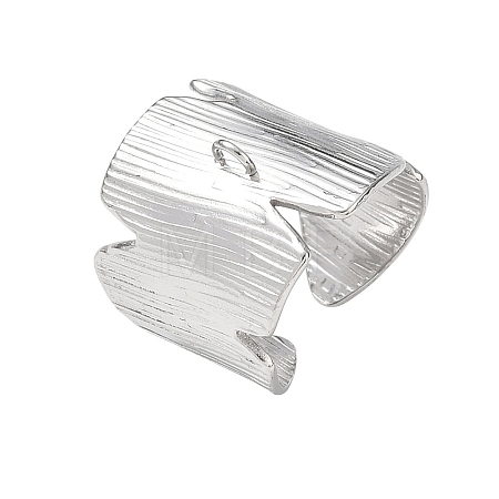 Textured Bark 304 Stainless Steel Cuff Rings Components SA-CBA45D5-12P-1
