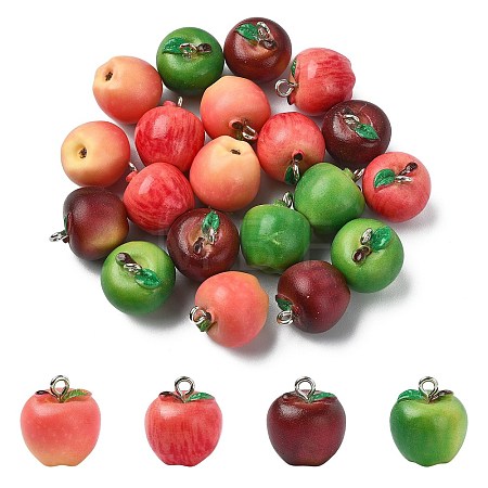20Pcs 4 Colors Opaque Resin Pendants CRES-CJ0001-94-1