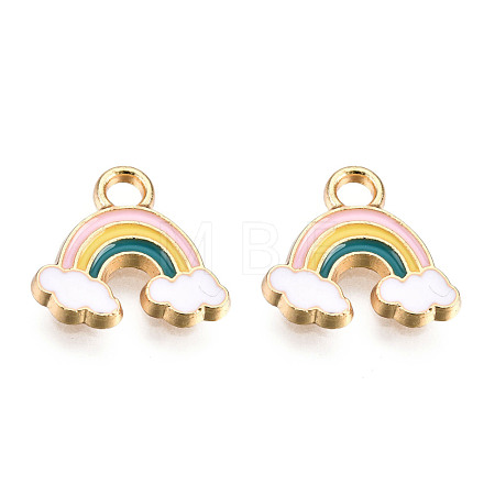 Light Gold Plated Alloy Charms X-ENAM-T009-06-1