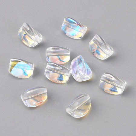 10Pcs Electroplate Transparent Glass Beads EGLA-WH0001-06A-1