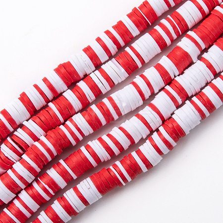 Handmade Polymer Clay Beads Strands CLAY-R089-6mm-T02B-01-1