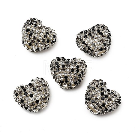 Sparkling Acrylic Heart Beads with Rhinestone Embellishment OACR-NH0001-02A-06-1
