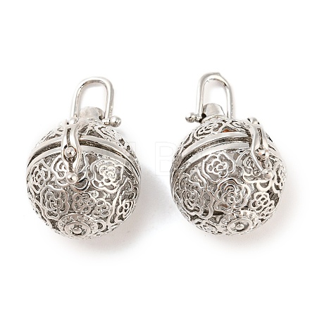 Filigree Round Brass Cage Pendants KK-D389-01P-A-1