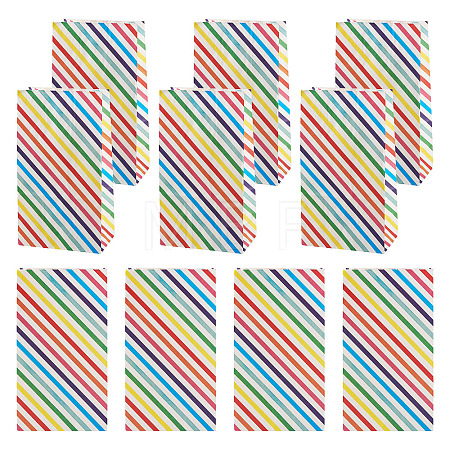 12Pcs Rainbow Color Rectangle Paper Candy Bags ABAG-TA0002-34B-1