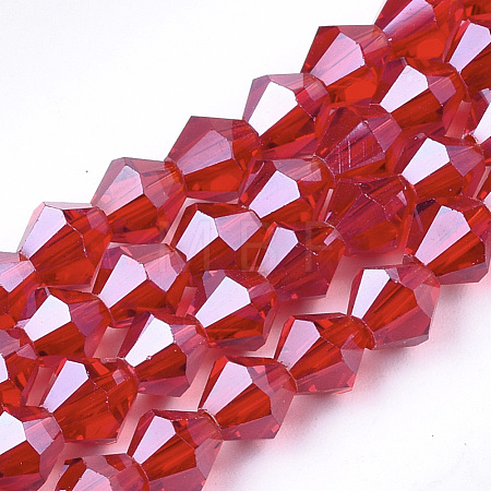 Electroplate Glass Beads Strands EGLA-Q118-6mm-A07-1
