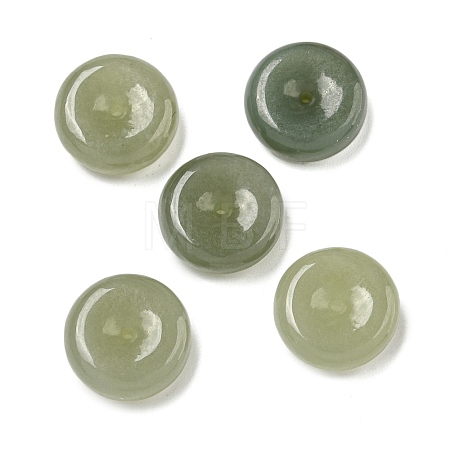 Natural Nephrite Jade/Hetian Jade Donut Charms G-H036-07-1