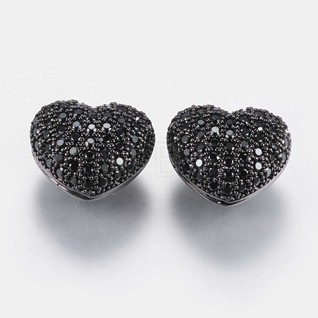 Brass Micro Pave Cubic Zirconia Beads ZIRC-G132-07B-1