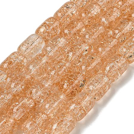 Transparent Crackle Glass Beads Strands GLAA-NH0001-04B-1