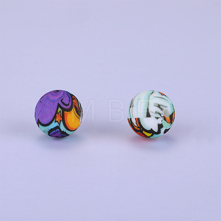 Printed Round Silicone Focal Beads SI-JX0056A-97-1