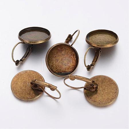 Brass Leverback Earring Settings KK-H024-AB-1