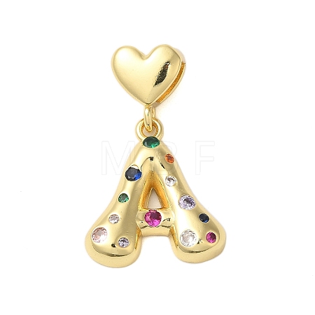 Rack Plating Brass Micro Pave Clear Cubic Zirconia Perdants KK-C067-12G-A-1