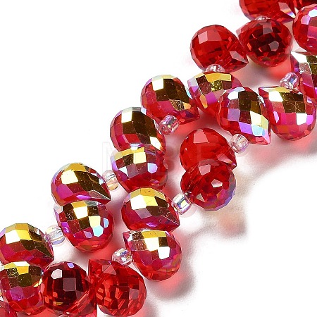 Electroplate Glass Beads Strands EGLA-D030-17F-1