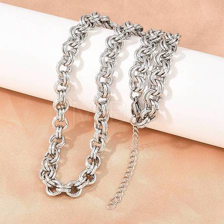 7MM 304 Stainless Steel Double Link Chain Necklaces for Women SA-H001-24P-1