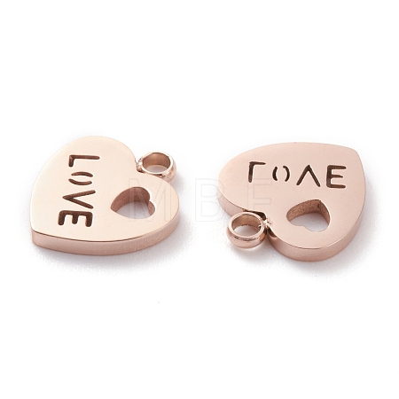 Ion Plating(IP) 304 Stainless Steel Charms STAS-Y002-01RG-1