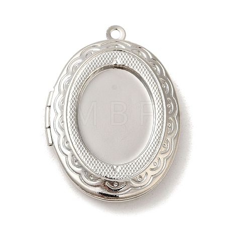 Rack Plating Brass Locket Pendants KK-K277-05P-1