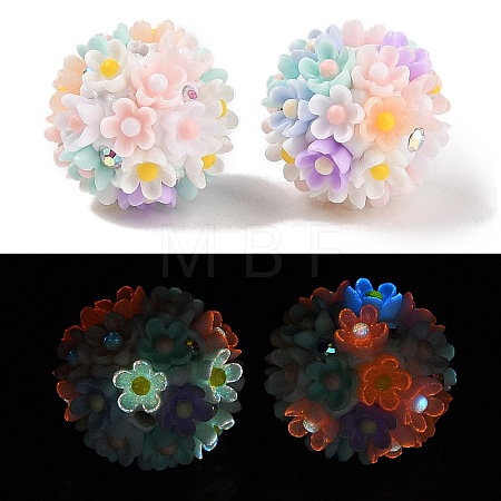 Handmade Luminous Polymer Clay Rhinestone Fancy Beads CLAY-H003-04A-1