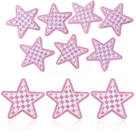 8Pcs Star with Lattice Computerized Embroidery Polyester Iron on/Sew on Patches PATC-TA0001-49A-1