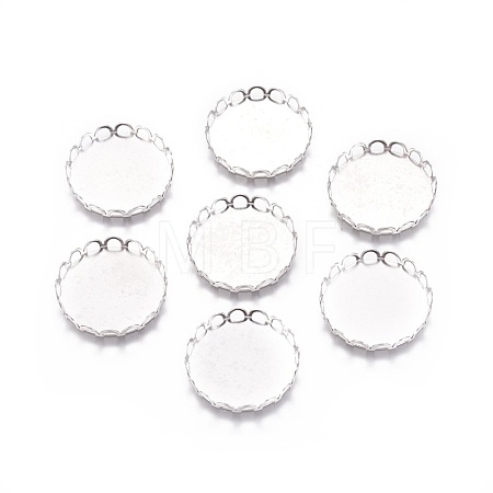Tarnish Resistant 316 Surgical Stainless Steel Lace Edge Bezel Cups STAS-I118-07P-05-1