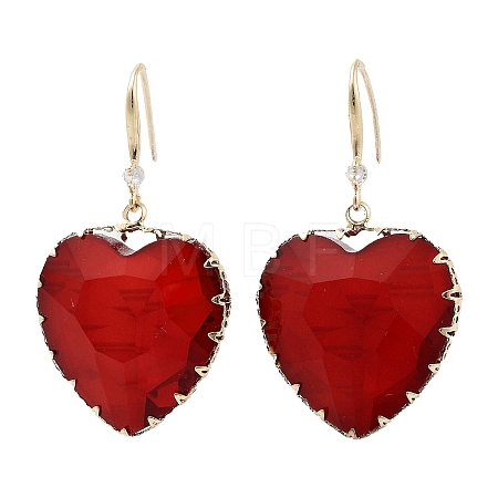 Glass Heart Dangle Earrings EJEW-Q800-19B-KCG-1