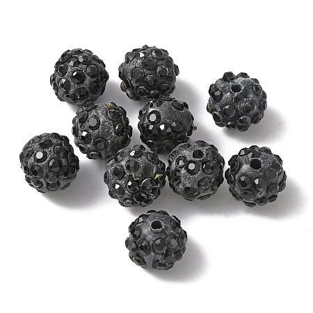 Handmade Polymer Clay Rhinestone Beads LS-CLAY-WH0010-01B-1