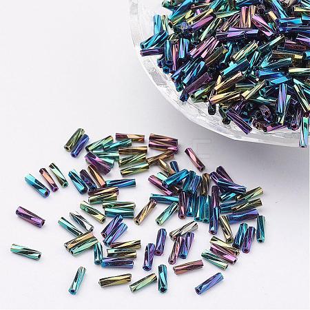 Glass Twisted Bugle Beads SEED-E002-5mm-809#-1