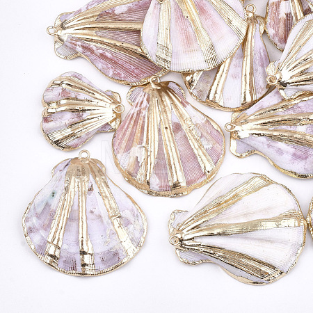Electroplate Sea Shell Pendants SSHEL-S262-34-1